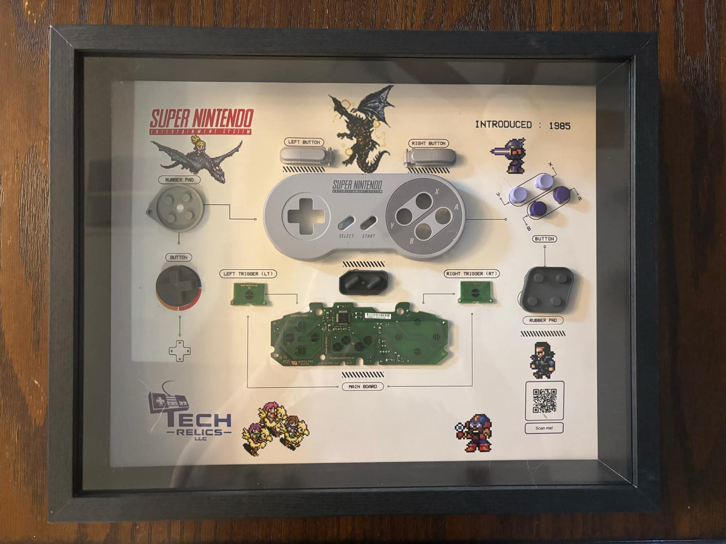 Dino Crisis - Sony DualShock PlayStation Controller Breakdown | 11x14 Shadow Box Tech Relic