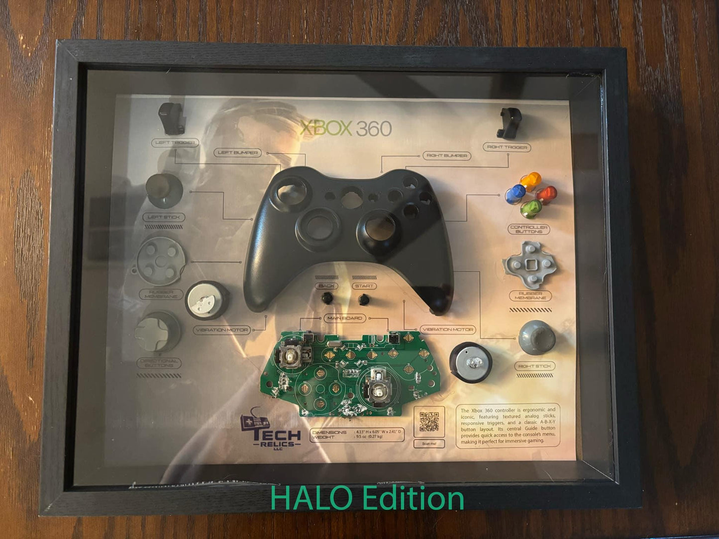 Resident Evil 3: Nemesis PlayStation 1 Controller Shadow Box - 11x14 Retro Gaming Wall Art - Tech Relics Disassembled PS1 Controller Display