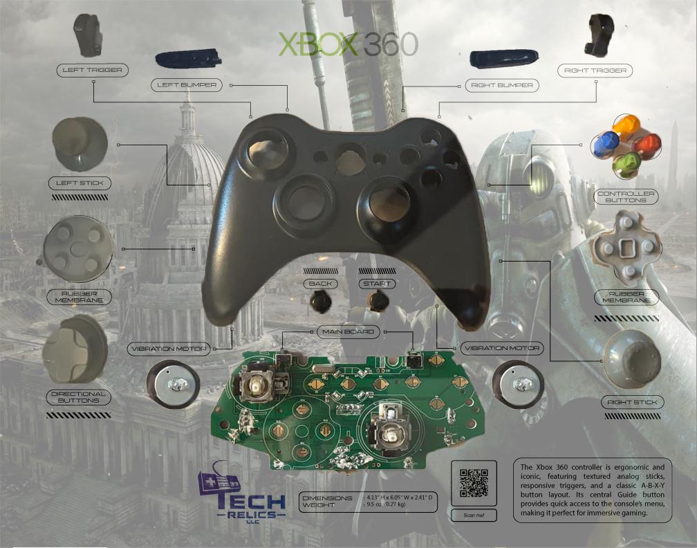 Fallout 3 - Xbox 360 Controller Breakdown | 11x14 Shadow Box Tech Relic